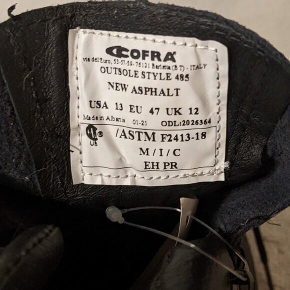 Cofra 6 Inch Heat Resistant Asphalt Safety Toe Boots, Size 13 - Picture 4 of 5